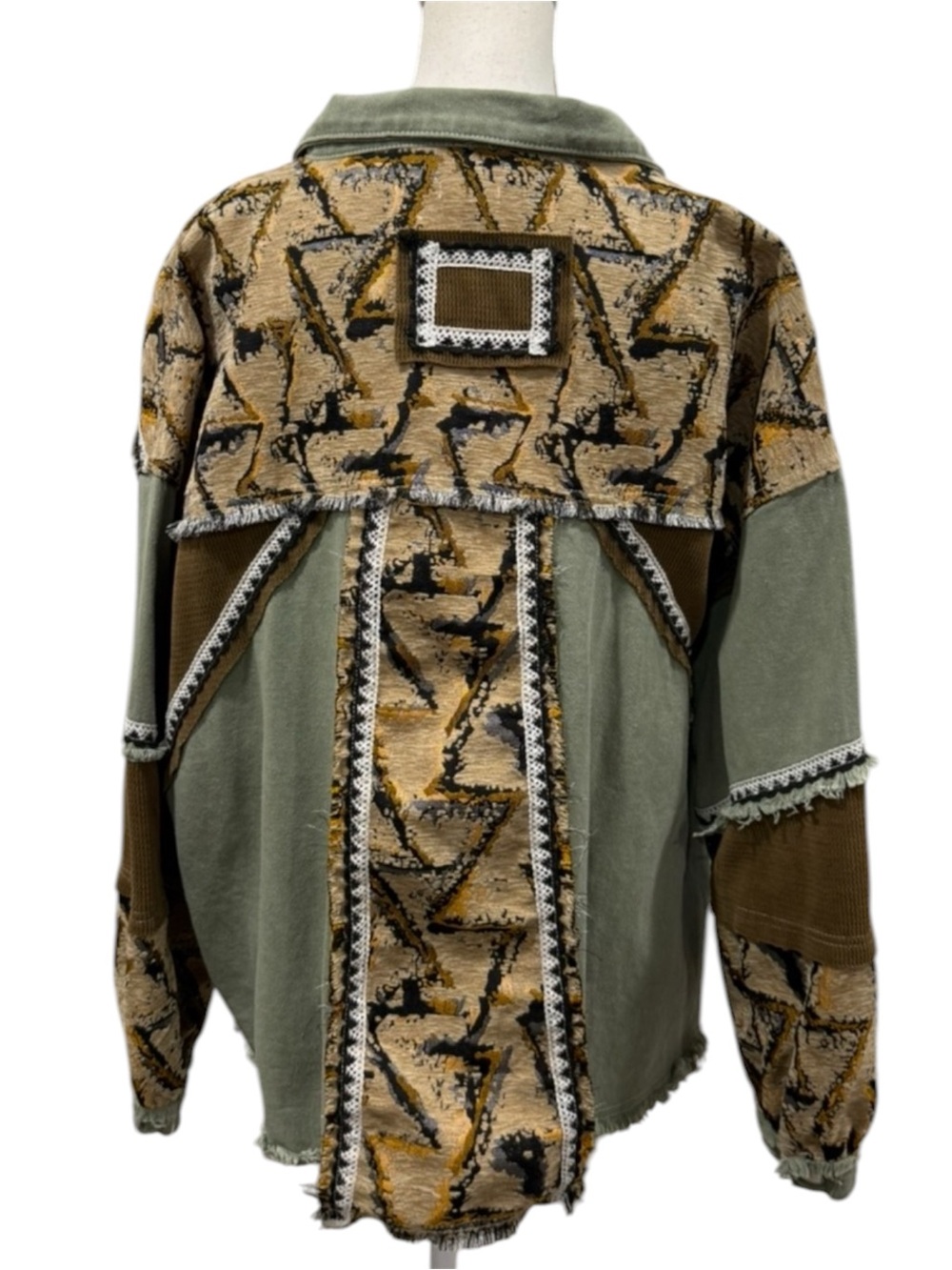 POL Bohemian Patchwork Western Tapestry/Corduroy Jacket - Picture 10 of 15